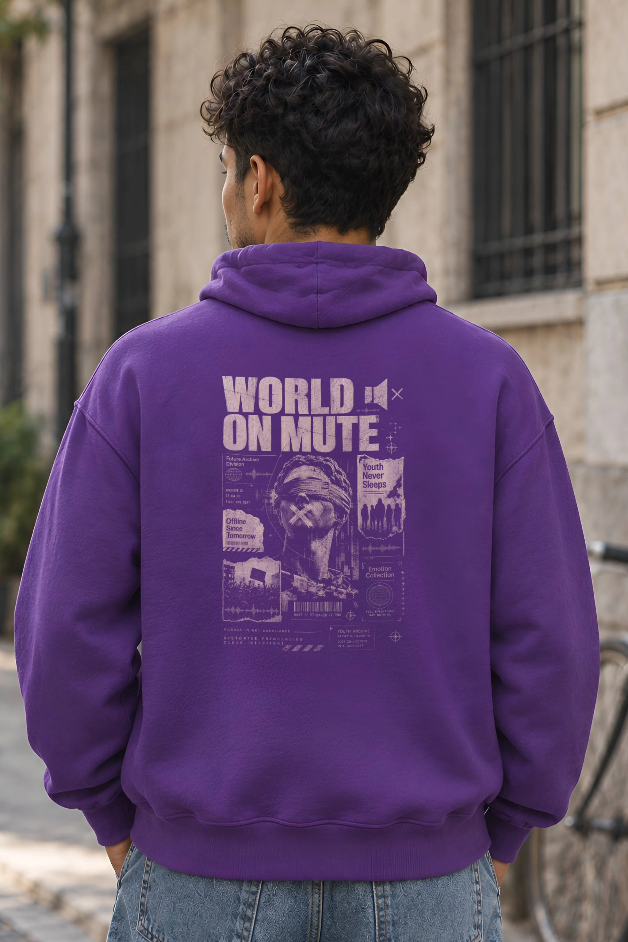 "World On Mute" Heavy Blend Unisex Pullover Hoodie