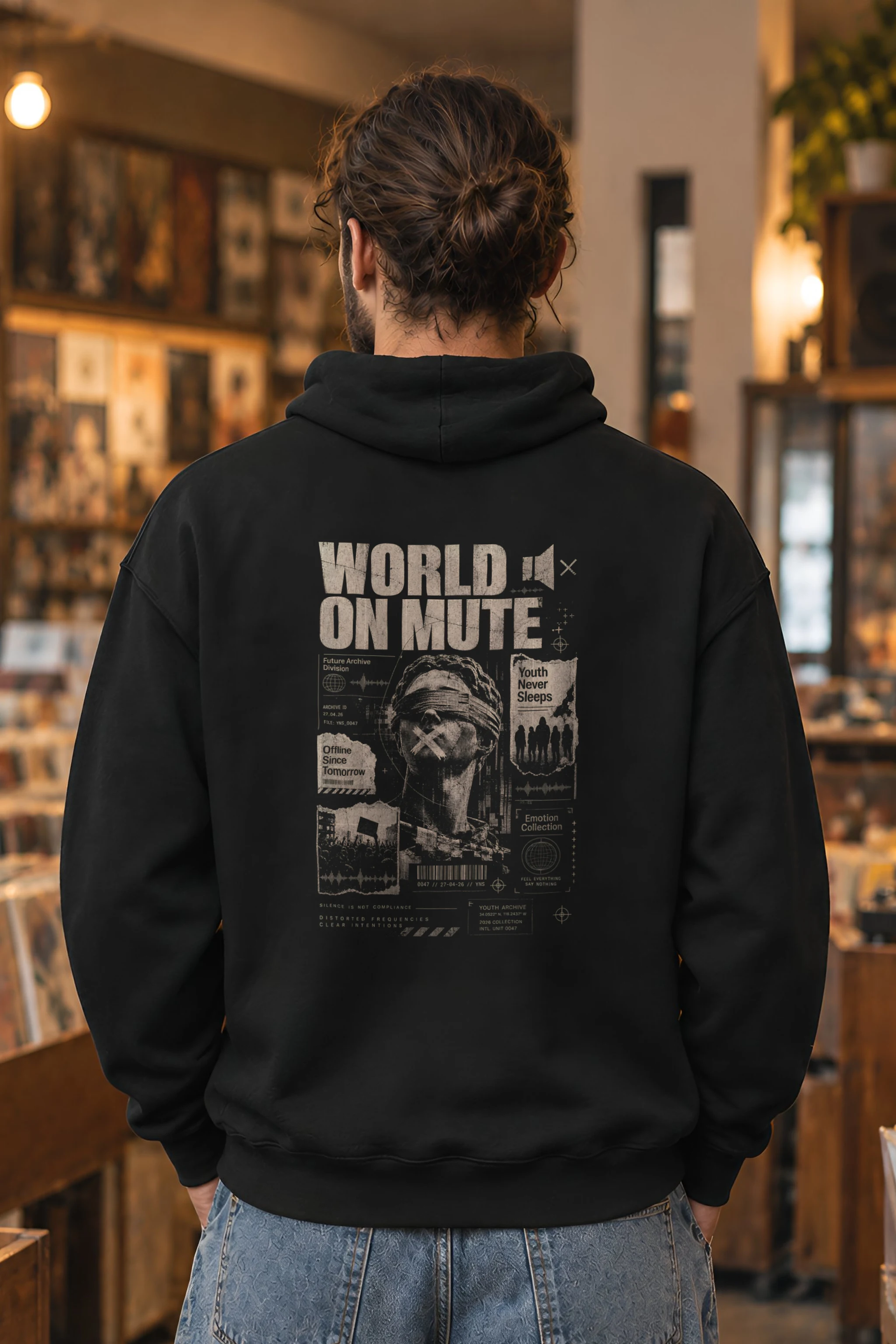 "World On Mute" Heavy Blend Unisex Pullover Hoodie