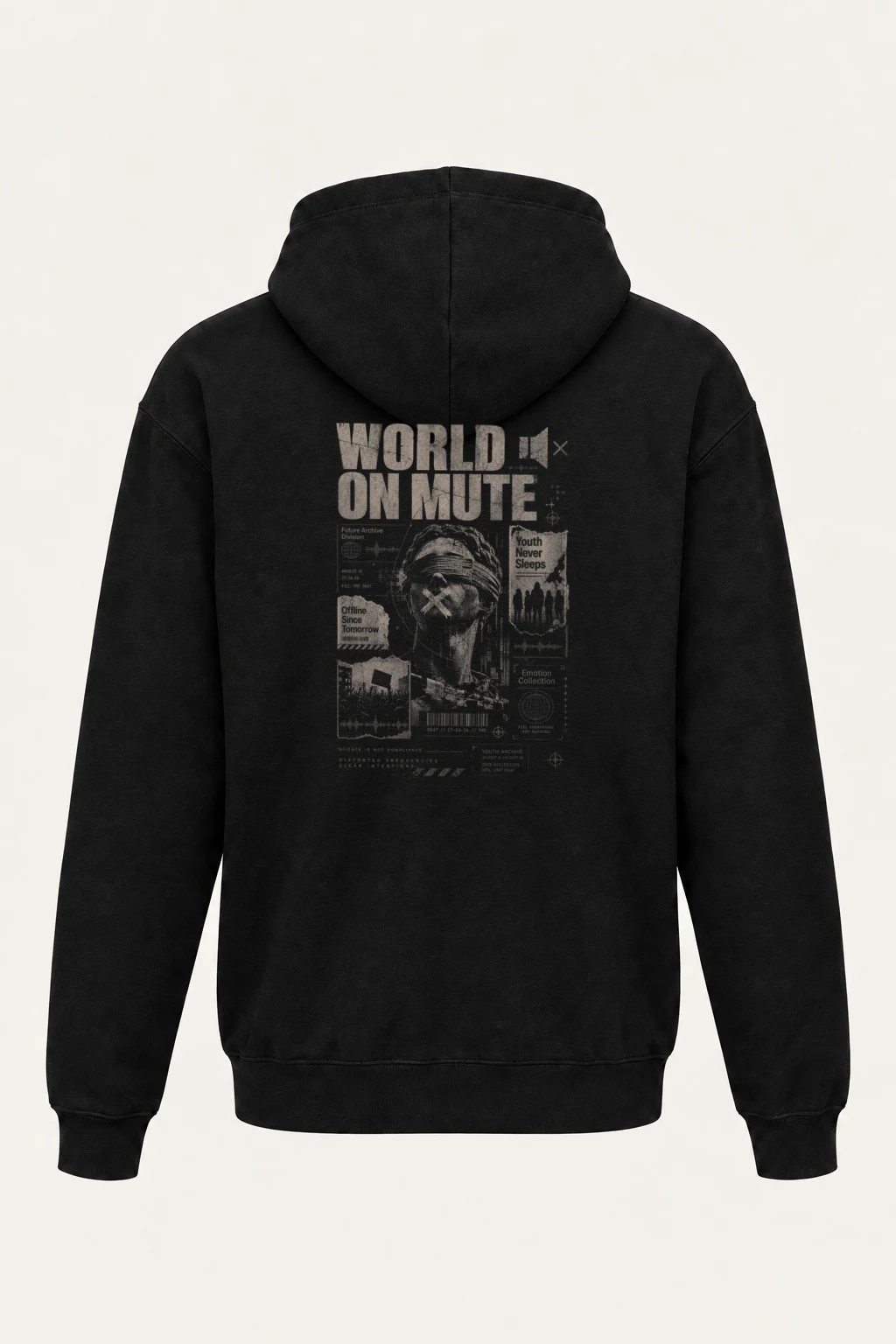 "World On Mute" Heavy Blend Unisex Pullover Hoodie | Gildan 18500