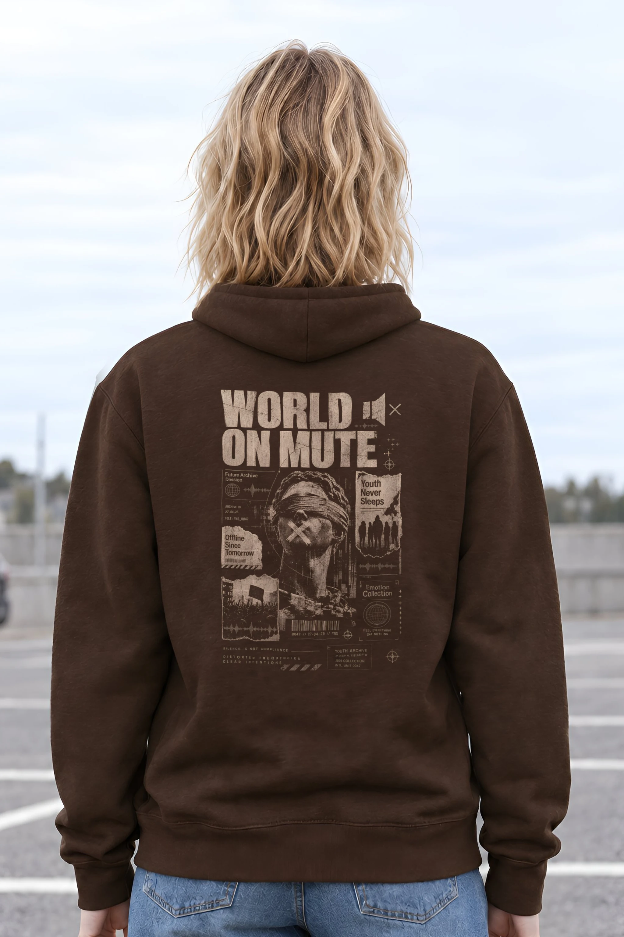 "World On Mute" Heavy Blend Unisex Pullover Hoodie