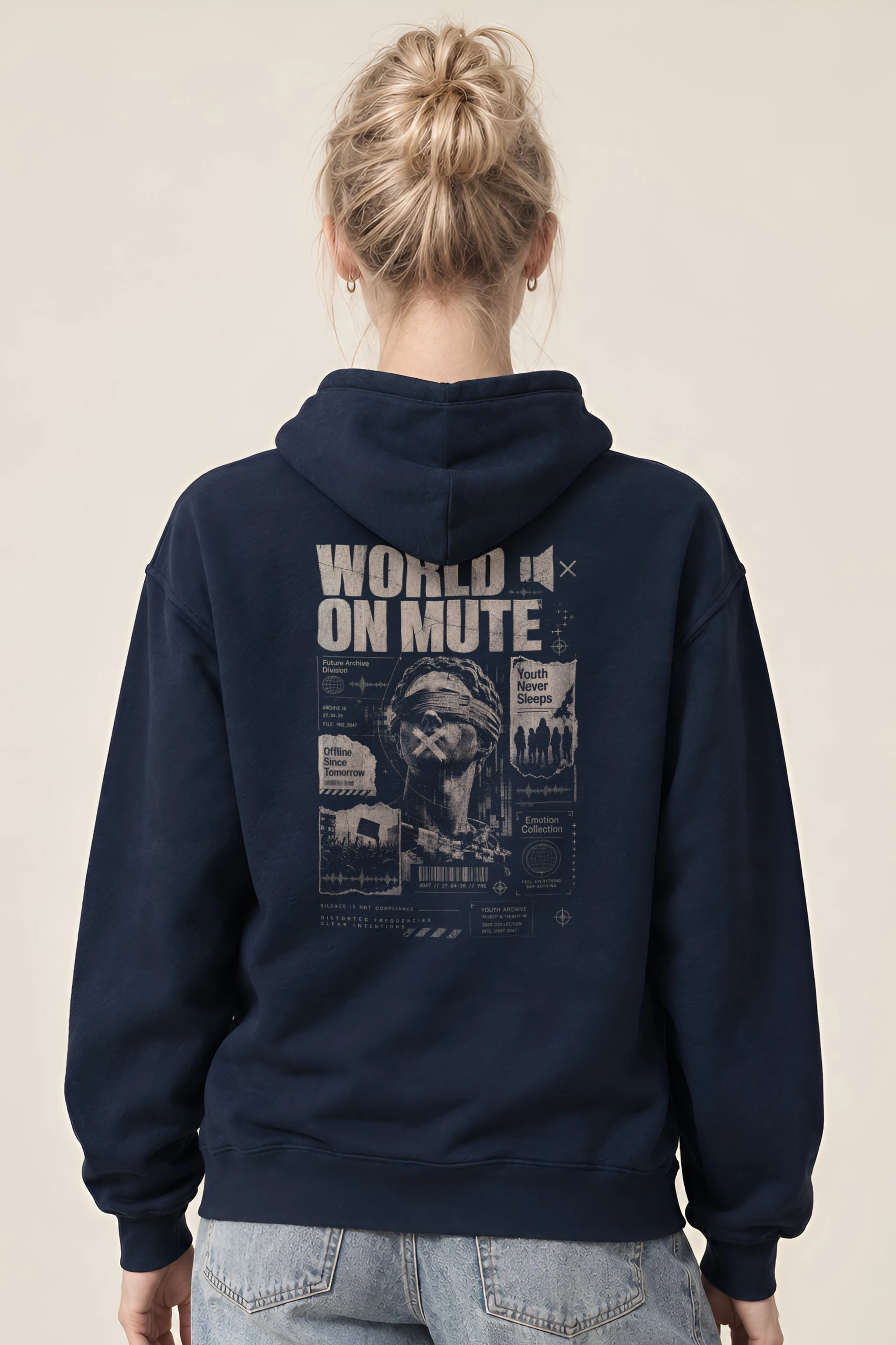 "World On Mute" Heavy Blend Unisex Pullover Hoodie