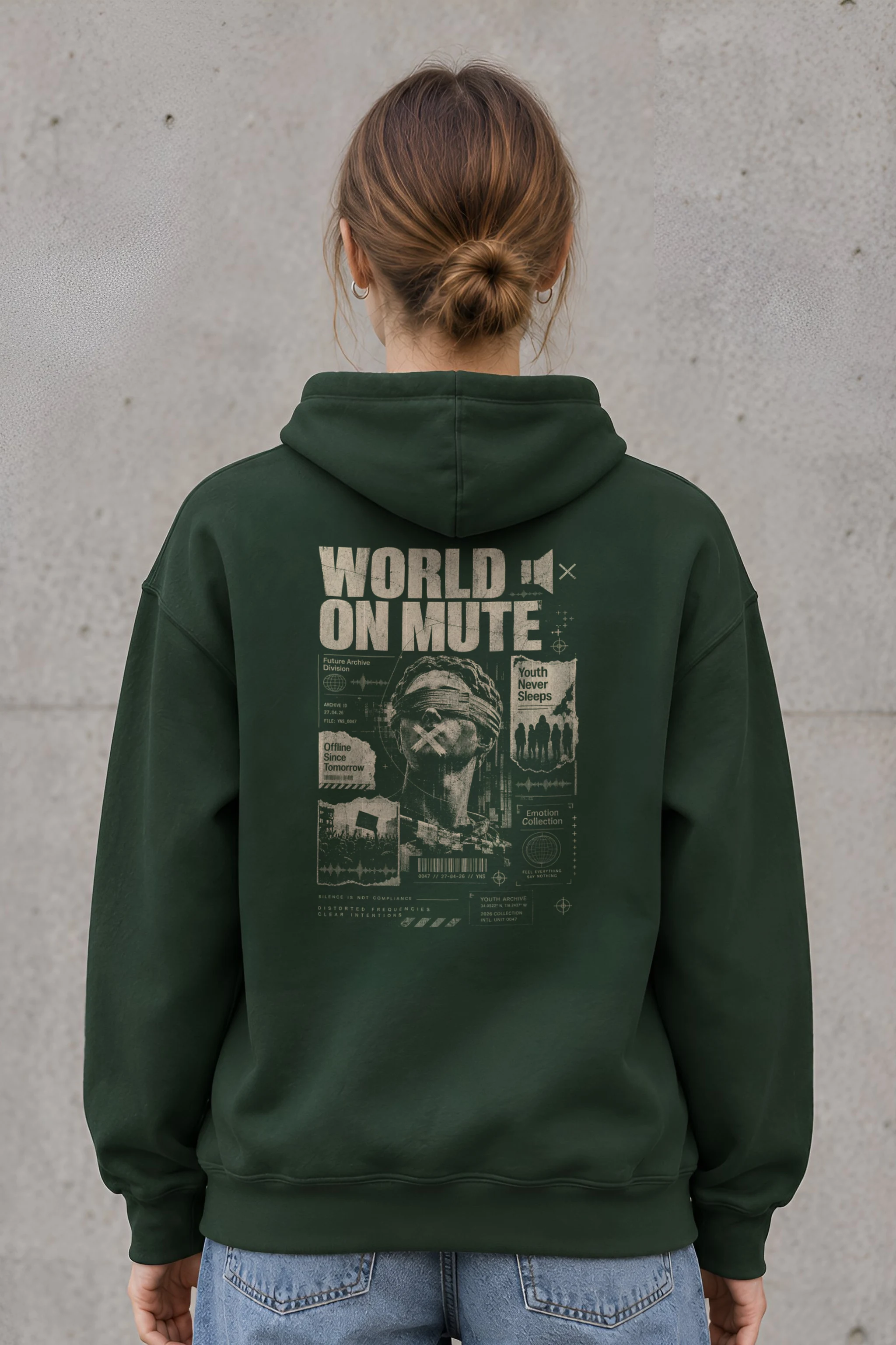 "World On Mute" Heavy Blend Unisex Pullover Hoodie