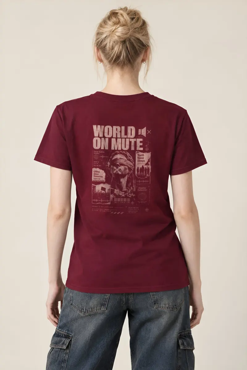 "World On Mute" Heavyweight Unisex Crewneck T-shirt