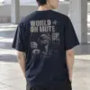 "World On Mute" Heavyweight Unisex Crewneck T-shirt | Gildan 5000