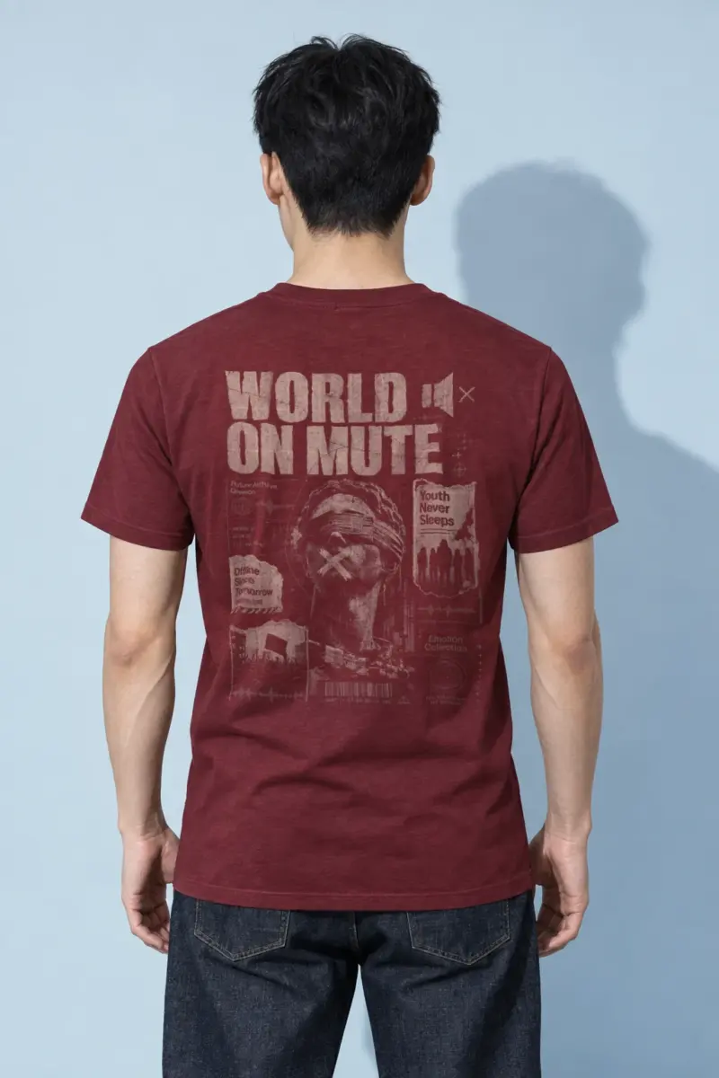 "World On Mute" Heavyweight Unisex Crewneck T-shirt