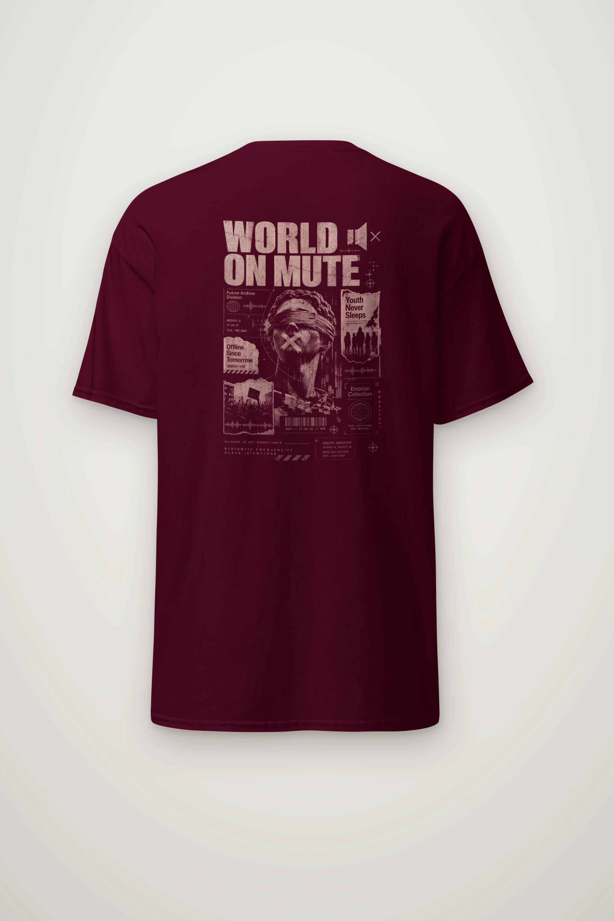 "World On Mute" Heavyweight Unisex Crewneck T-shirt
