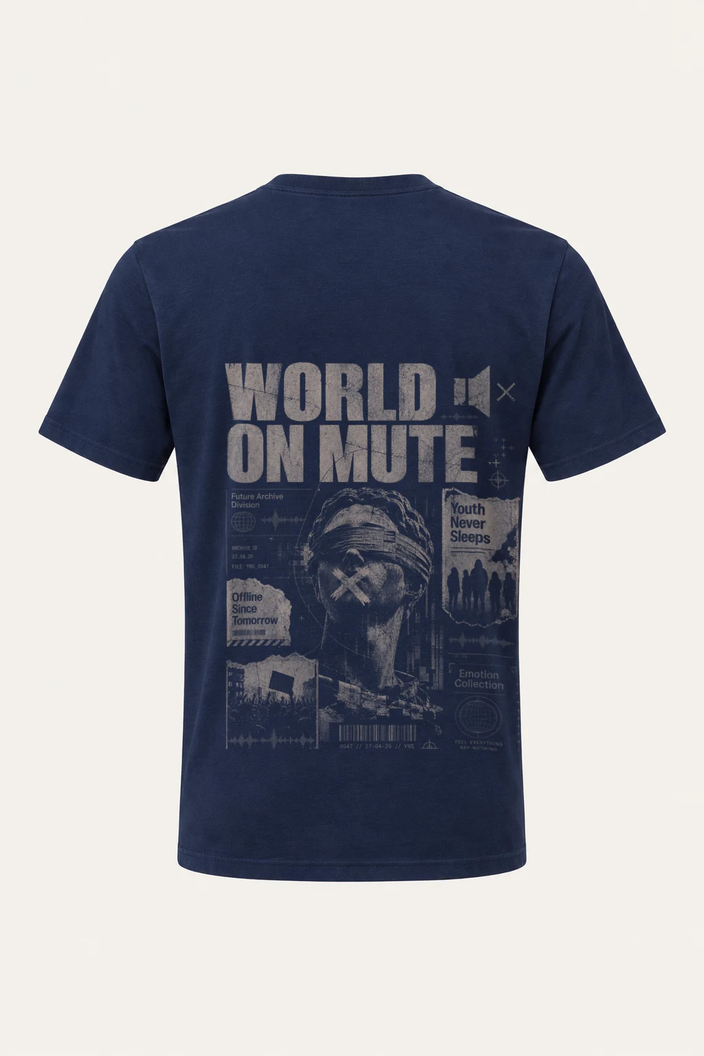 "World On Mute" Heavyweight Unisex Crewneck T-shirt | Gildan 5000