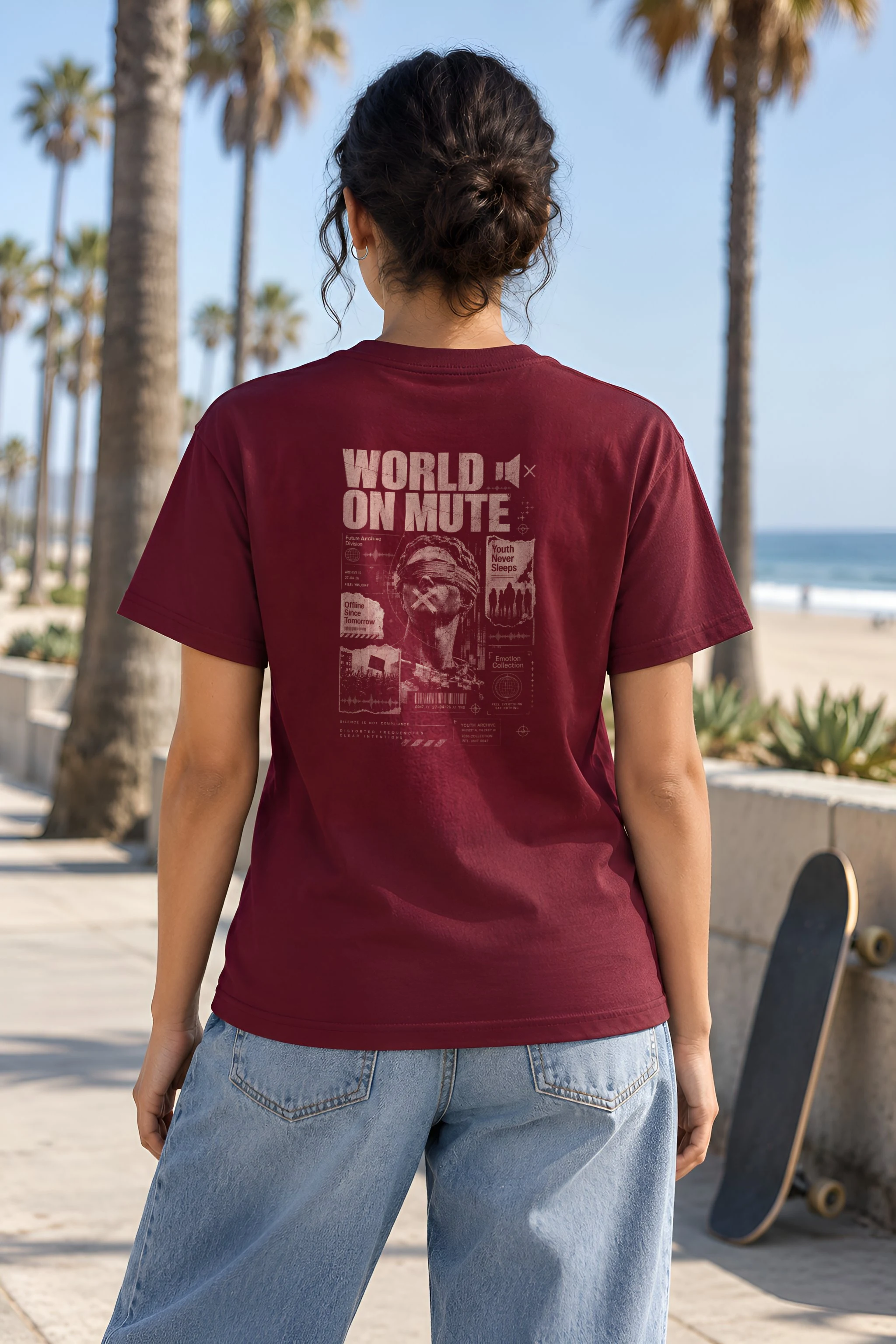 "World On Mute" Heavyweight Unisex Crewneck T-shirt