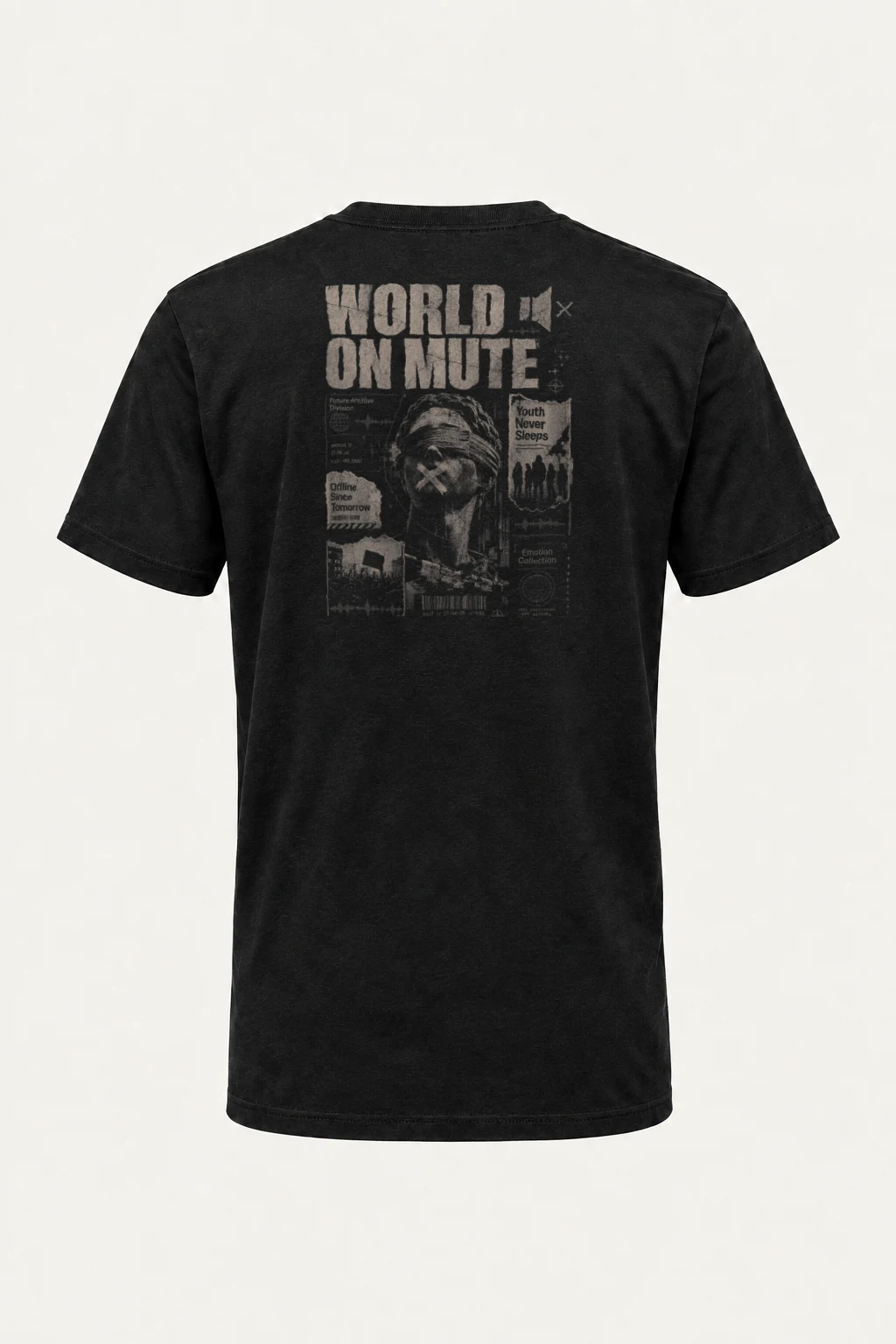"World On Mute" Heavyweight Unisex Crewneck T-shirt | Gildan 5000