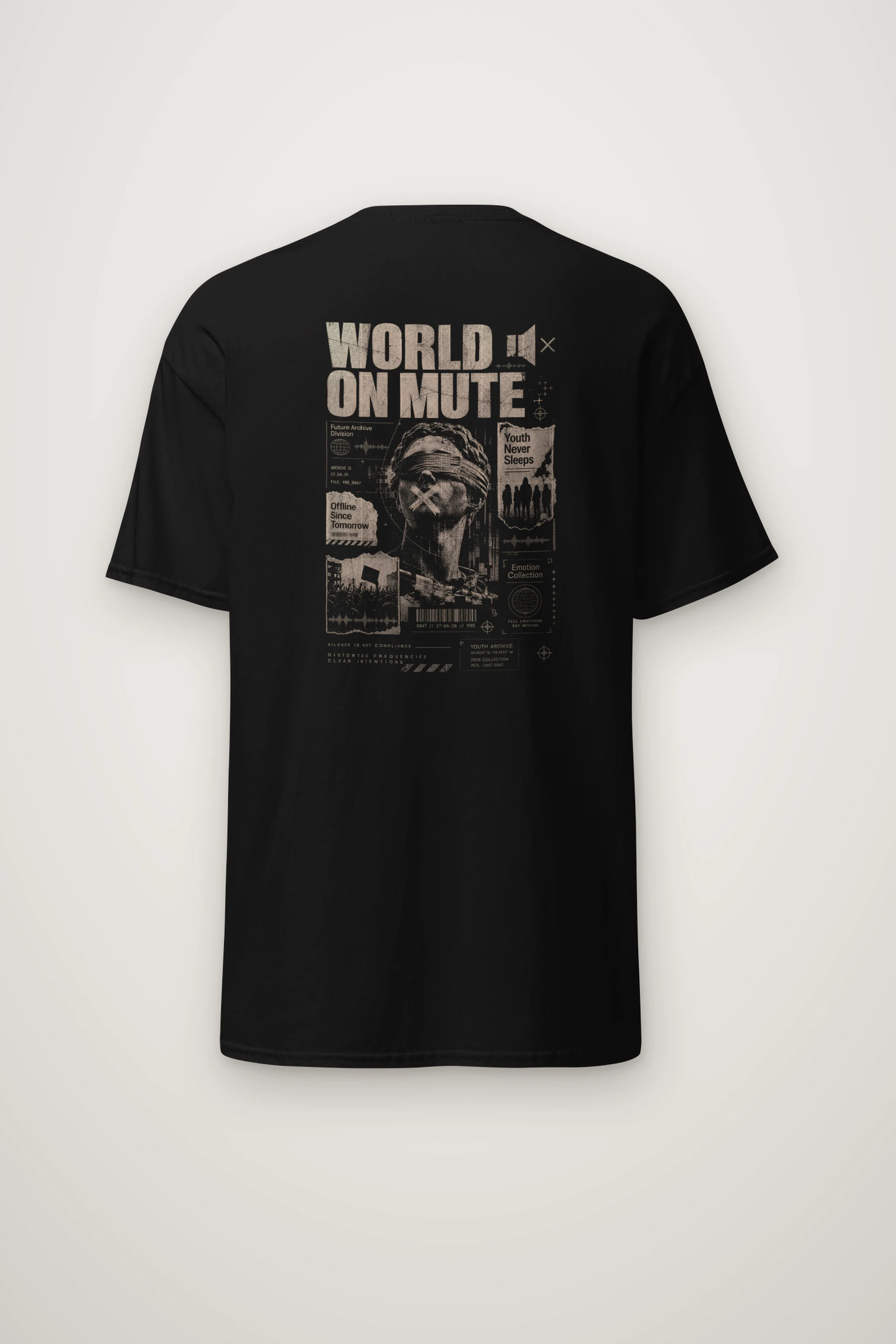 "World On Mute" Heavyweight Unisex Crewneck T-shirt