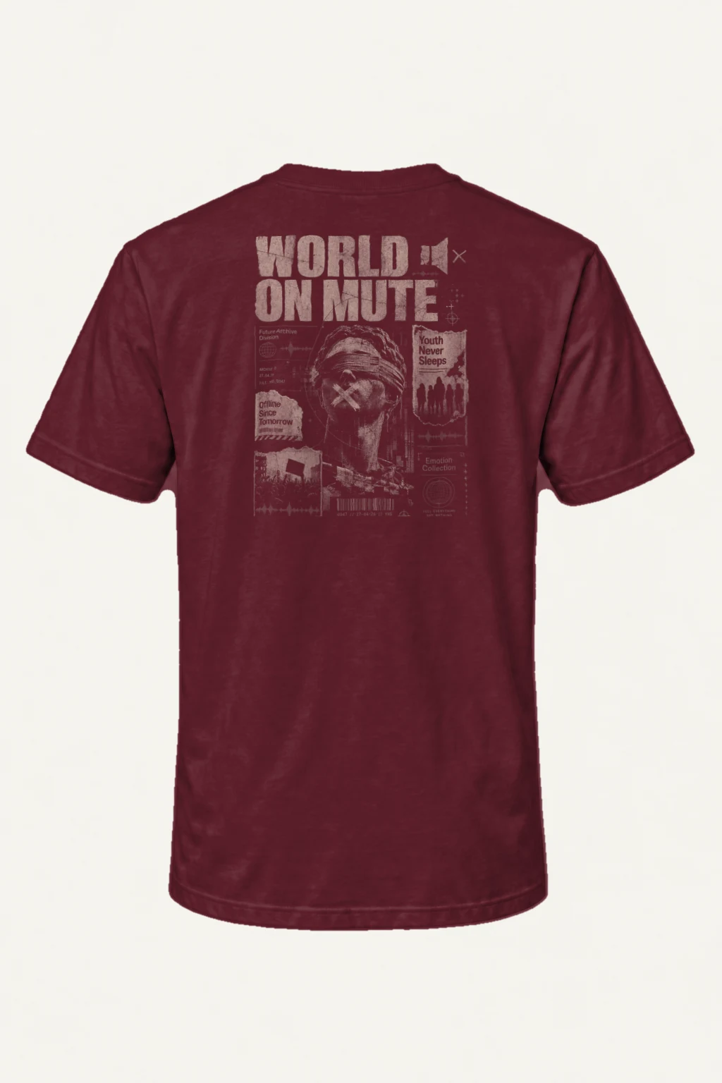 "World On Mute" Heavyweight Unisex Crewneck T-shirt | Gildan 5000