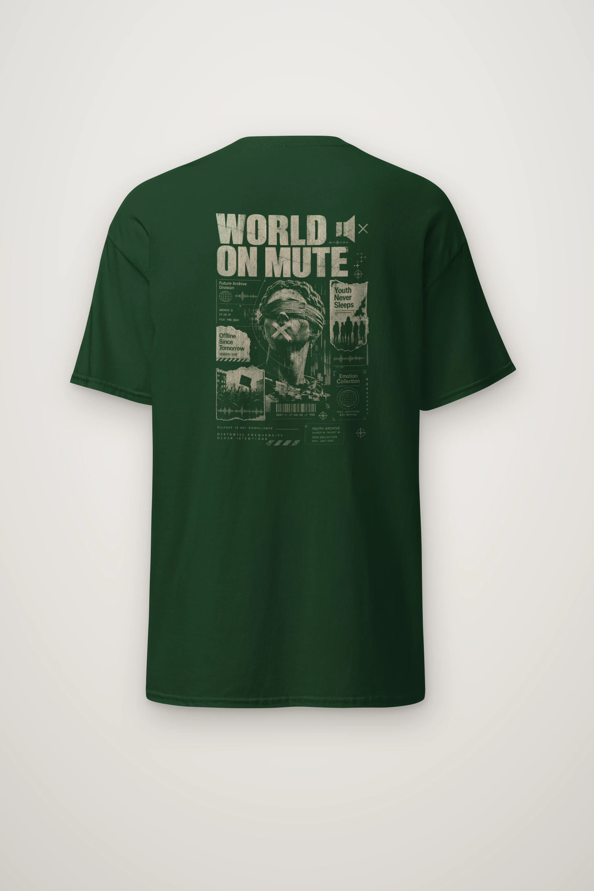 "World On Mute" Heavyweight Unisex Crewneck T-shirt