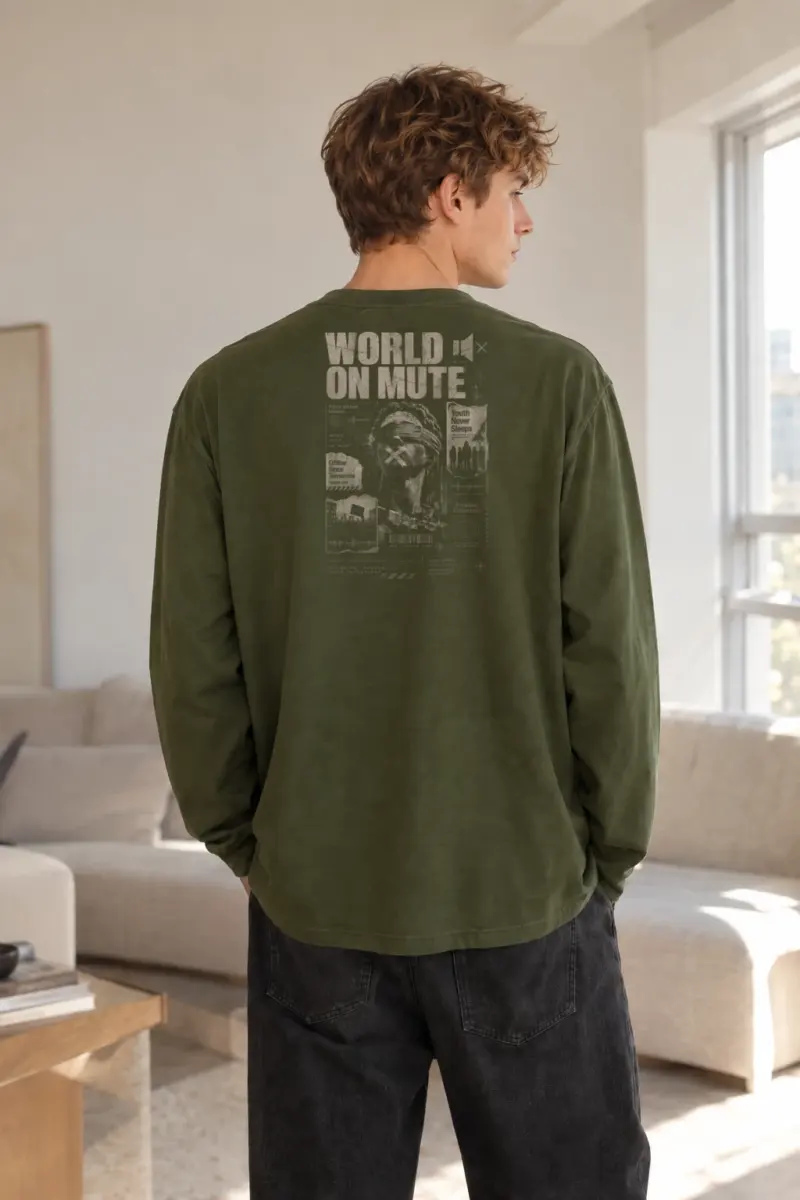 "World On Mute" Unisex Longsleeve T-shirt | Gildan 2400