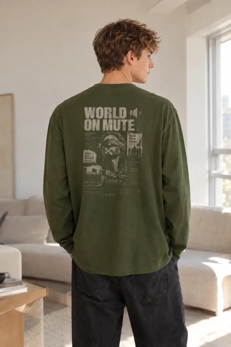 “World On Mute” Unisex Longsleeve T-shirt | Gildan 2400