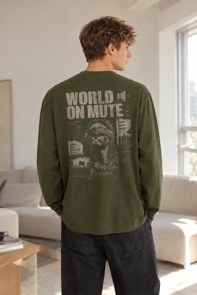 "World On Mute" Unisex Longsleeve T-shirt | Gildan 2400
