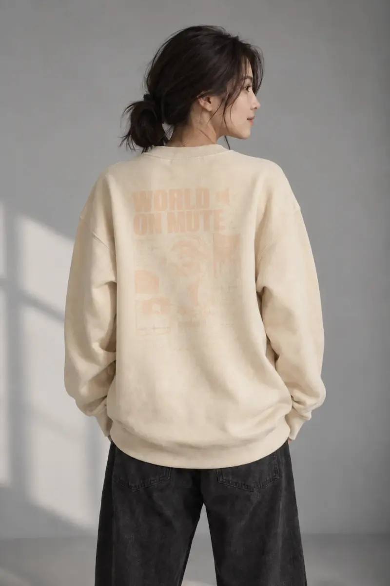"World On Mute" Unisex Sponge Fleece Crewneck Sweatshirt | Bella + Canvas 3901