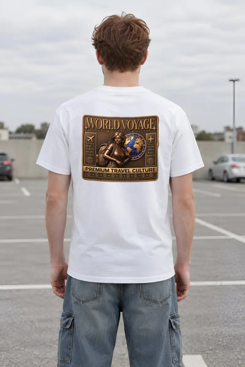 "World Voyage" Heavyweight Unisex Crewneck T-shirt
