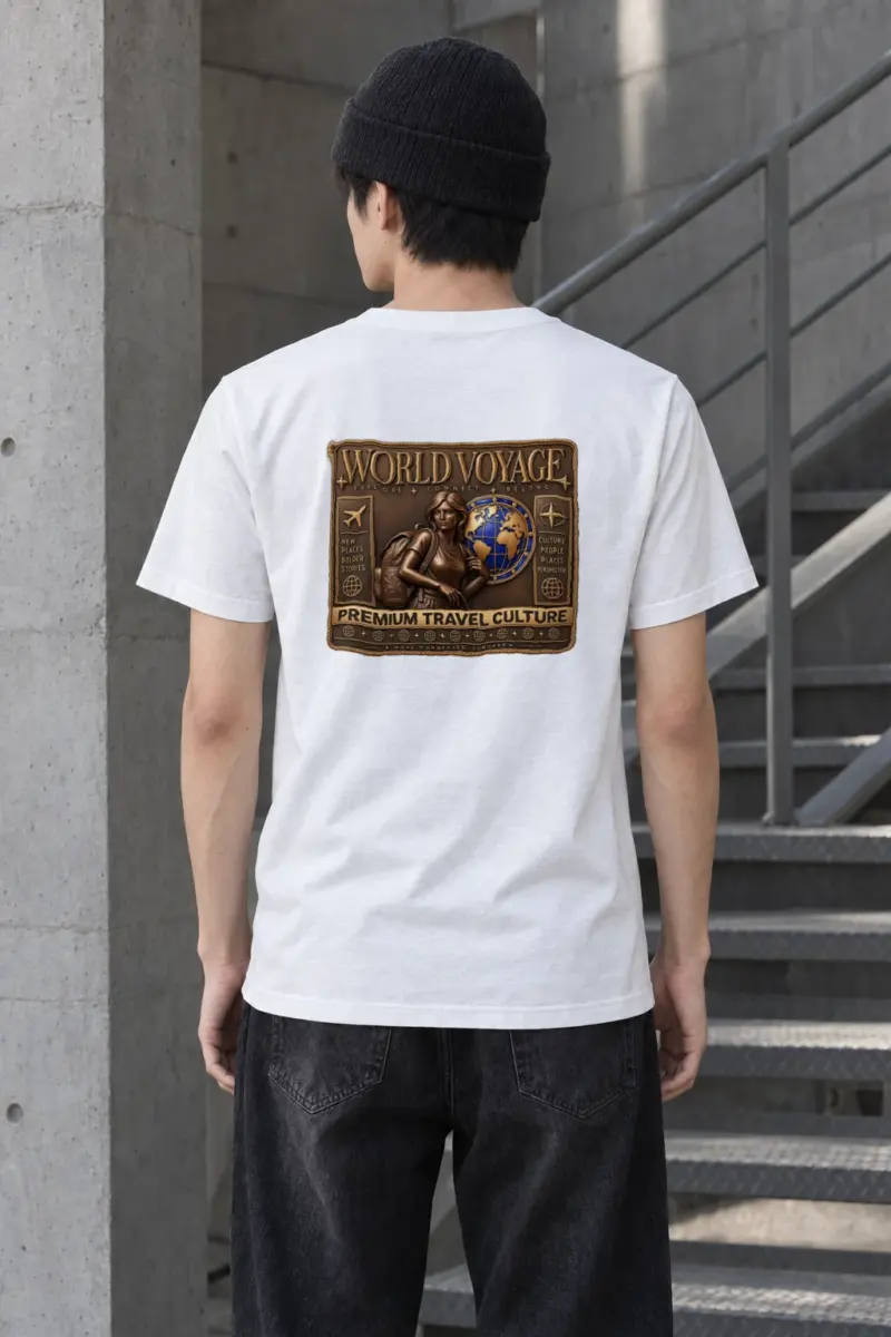 "World Voyage" Heavyweight Unisex Crewneck T-shirt
