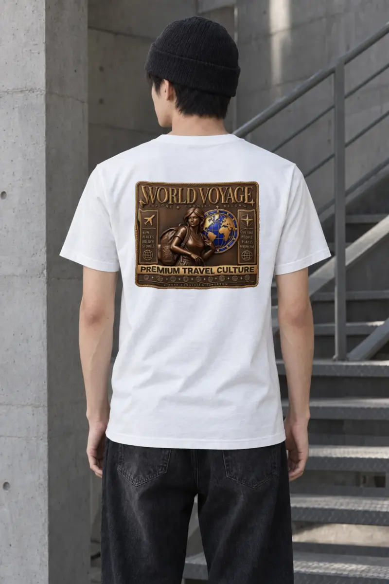 "World Voyage" Heavyweight Unisex Crewneck T-shirt