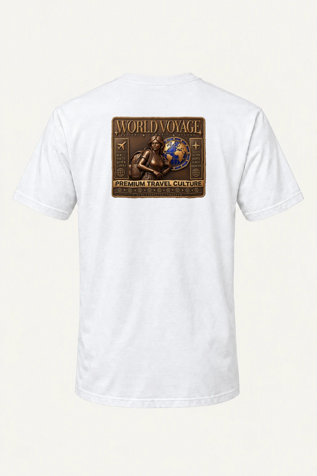 "World Voyage" Heavyweight Unisex Crewneck T-shirt | Gildan 5000