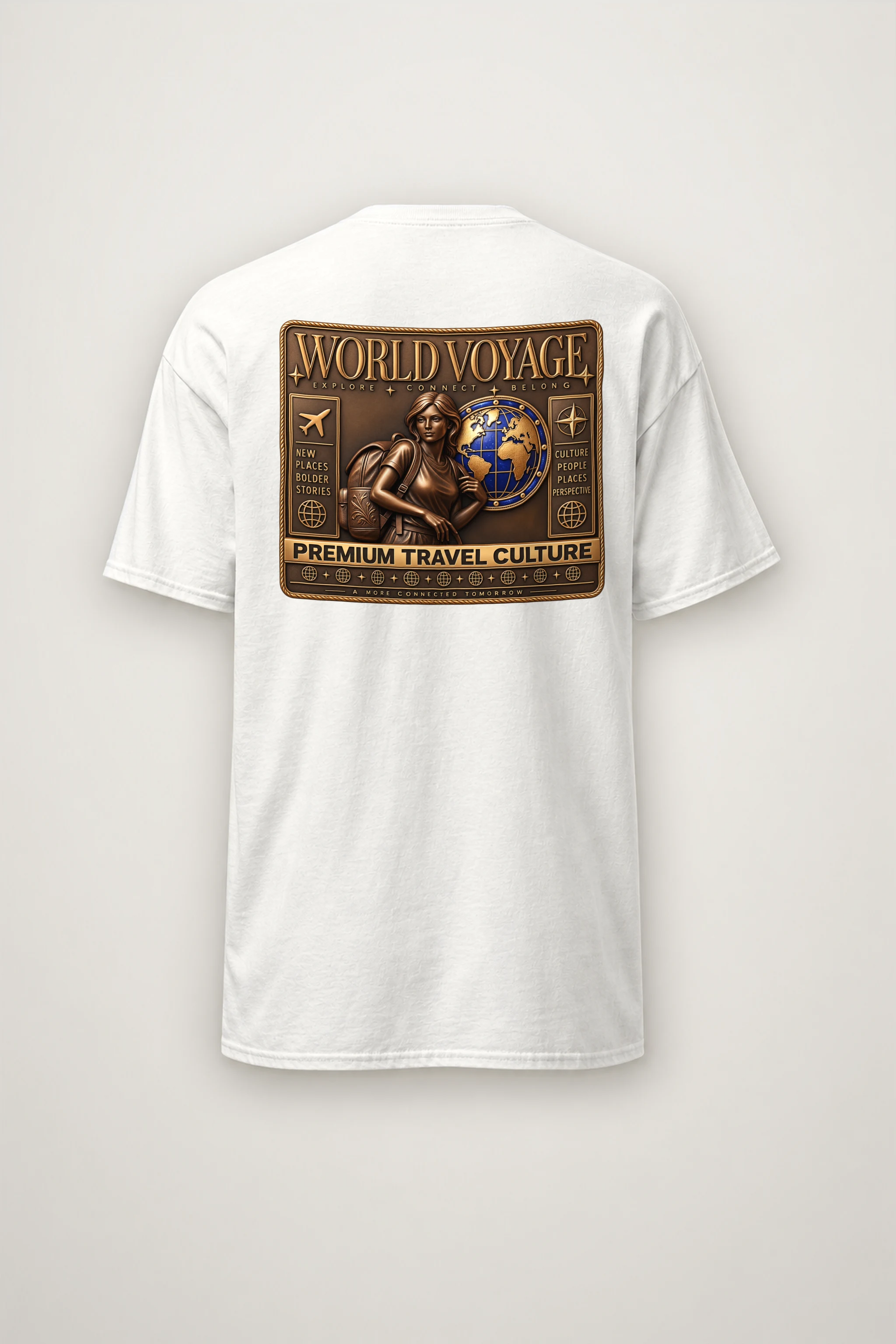 "World Voyage" Heavyweight Unisex Crewneck T-shirt