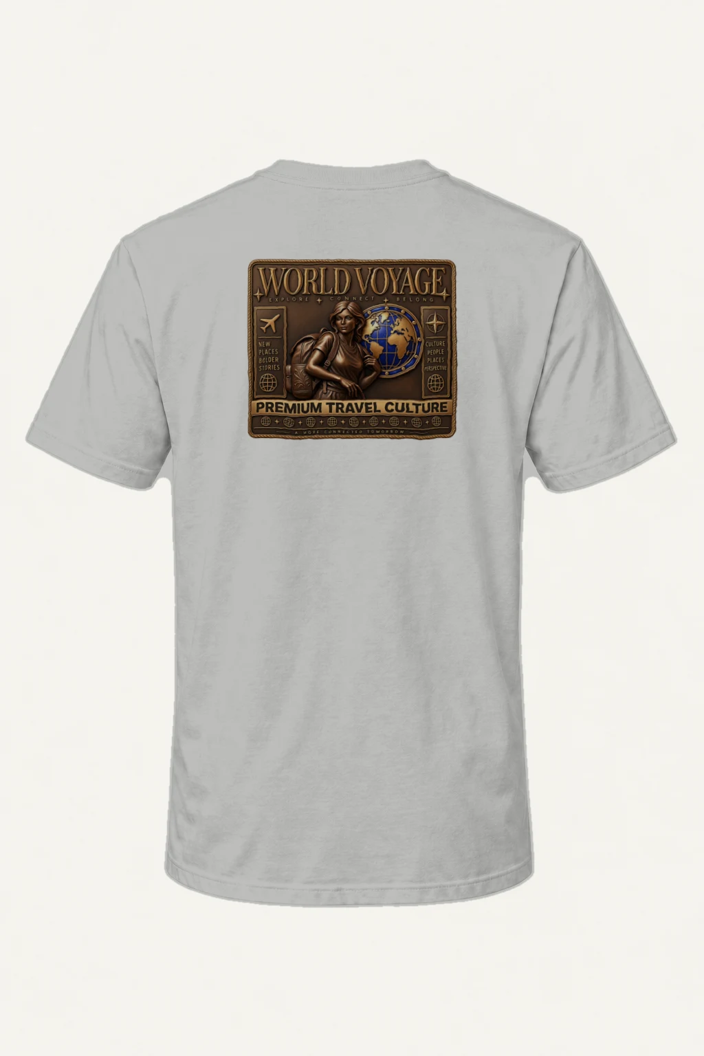 "World Voyage" Heavyweight Unisex Crewneck T-shirt | Gildan 5000