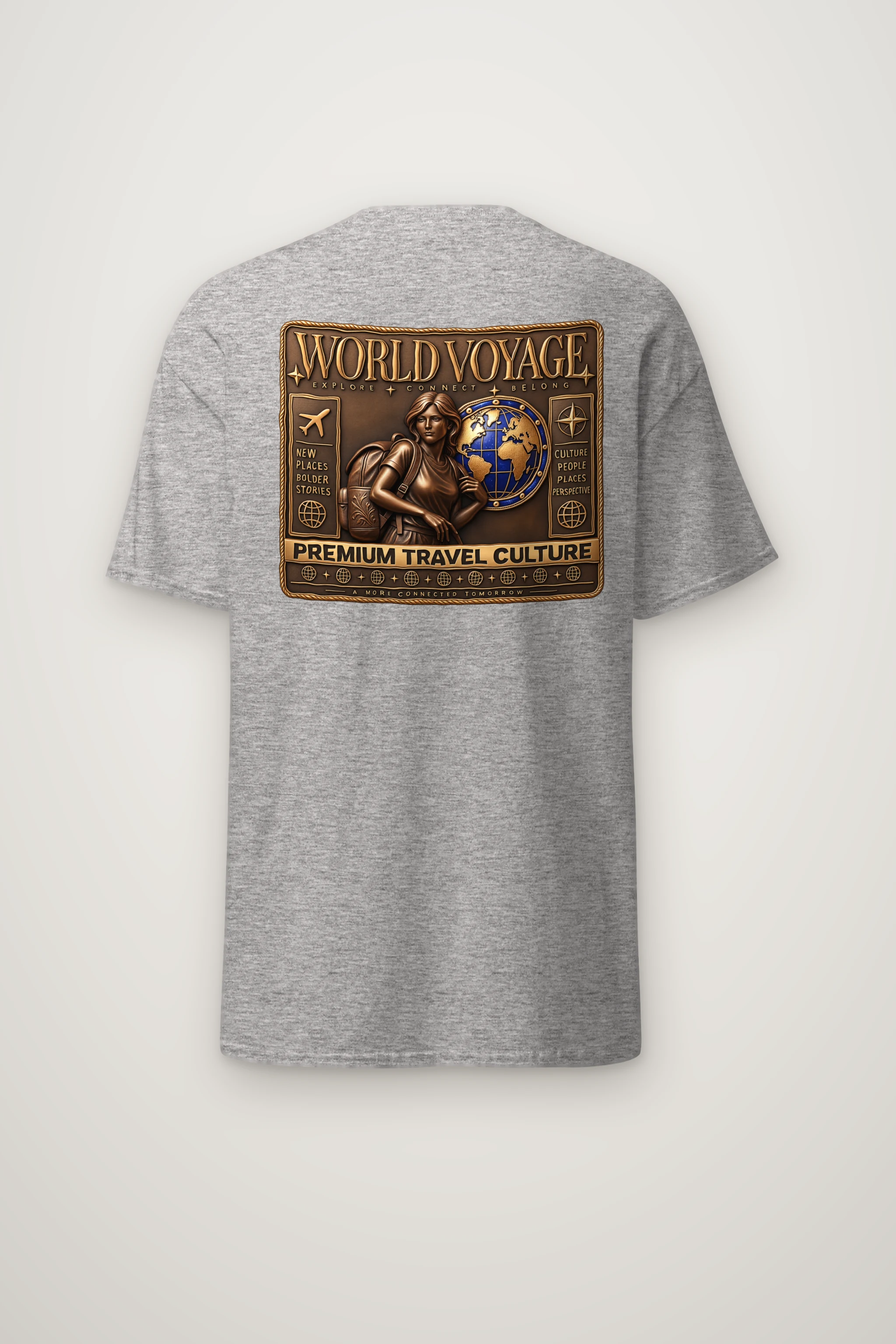 "World Voyage" Heavyweight Unisex Crewneck T-shirt