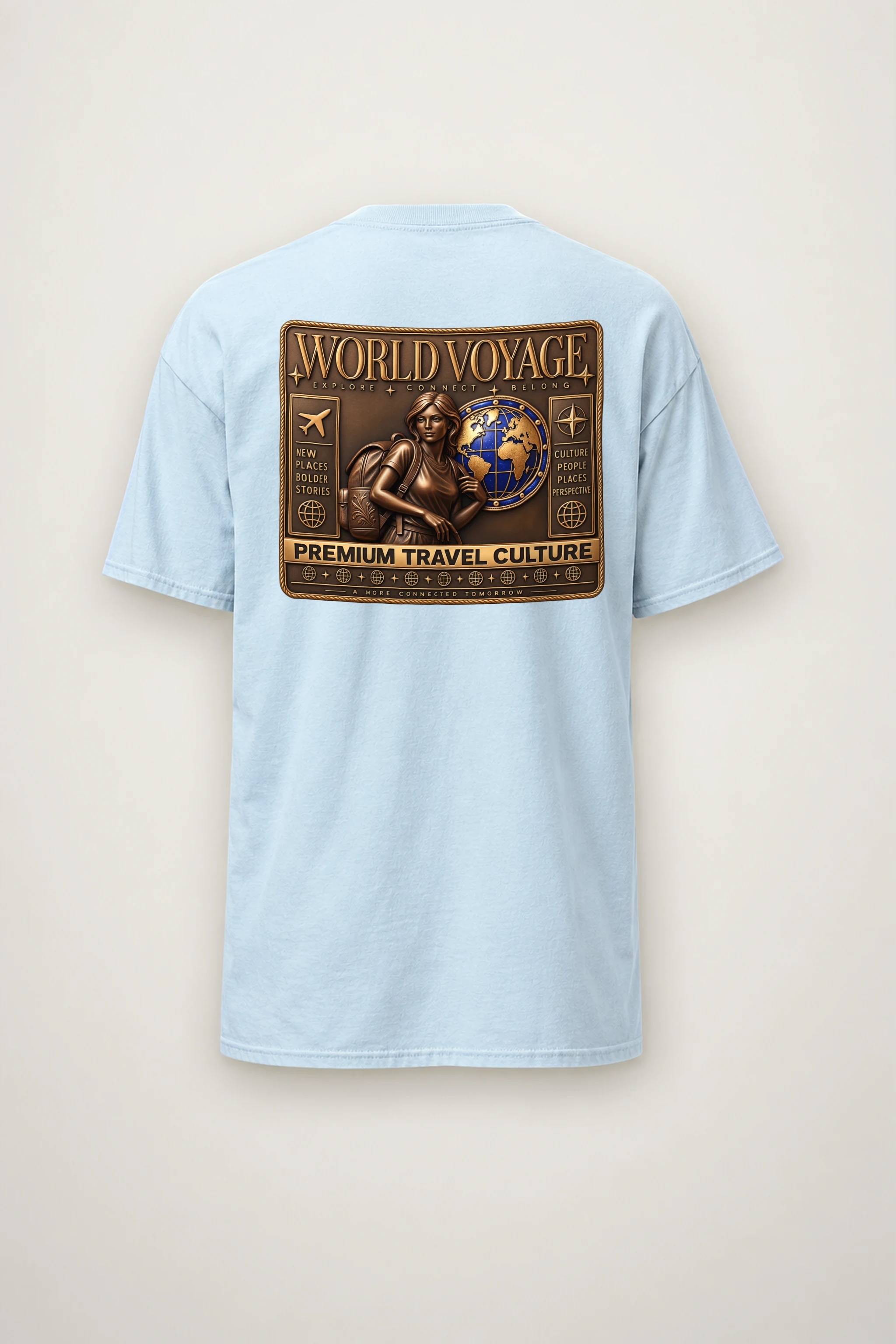 "World Voyage" Heavyweight Unisex Crewneck T-shirt