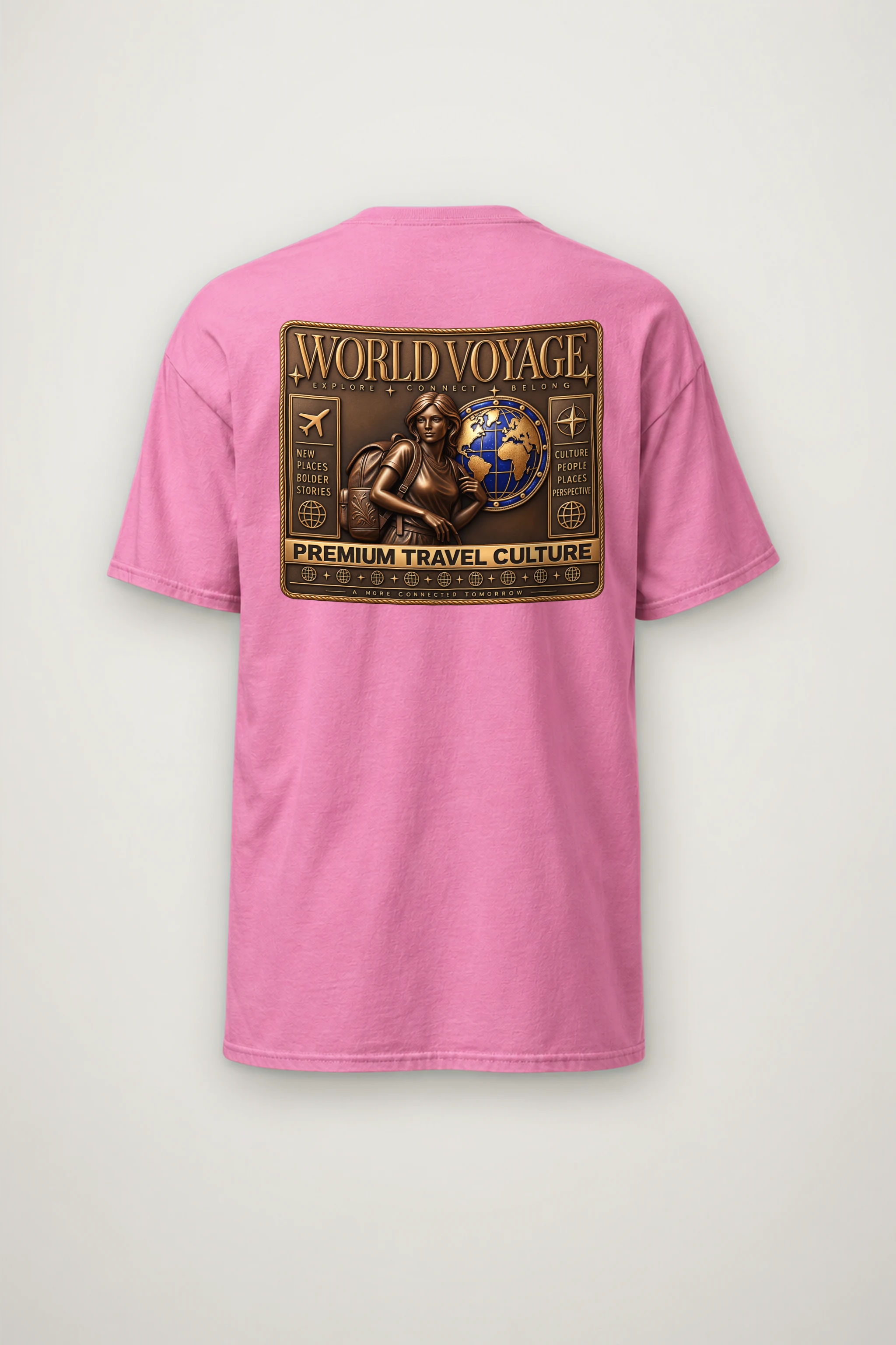 "World Voyage" Heavyweight Unisex Crewneck T-shirt