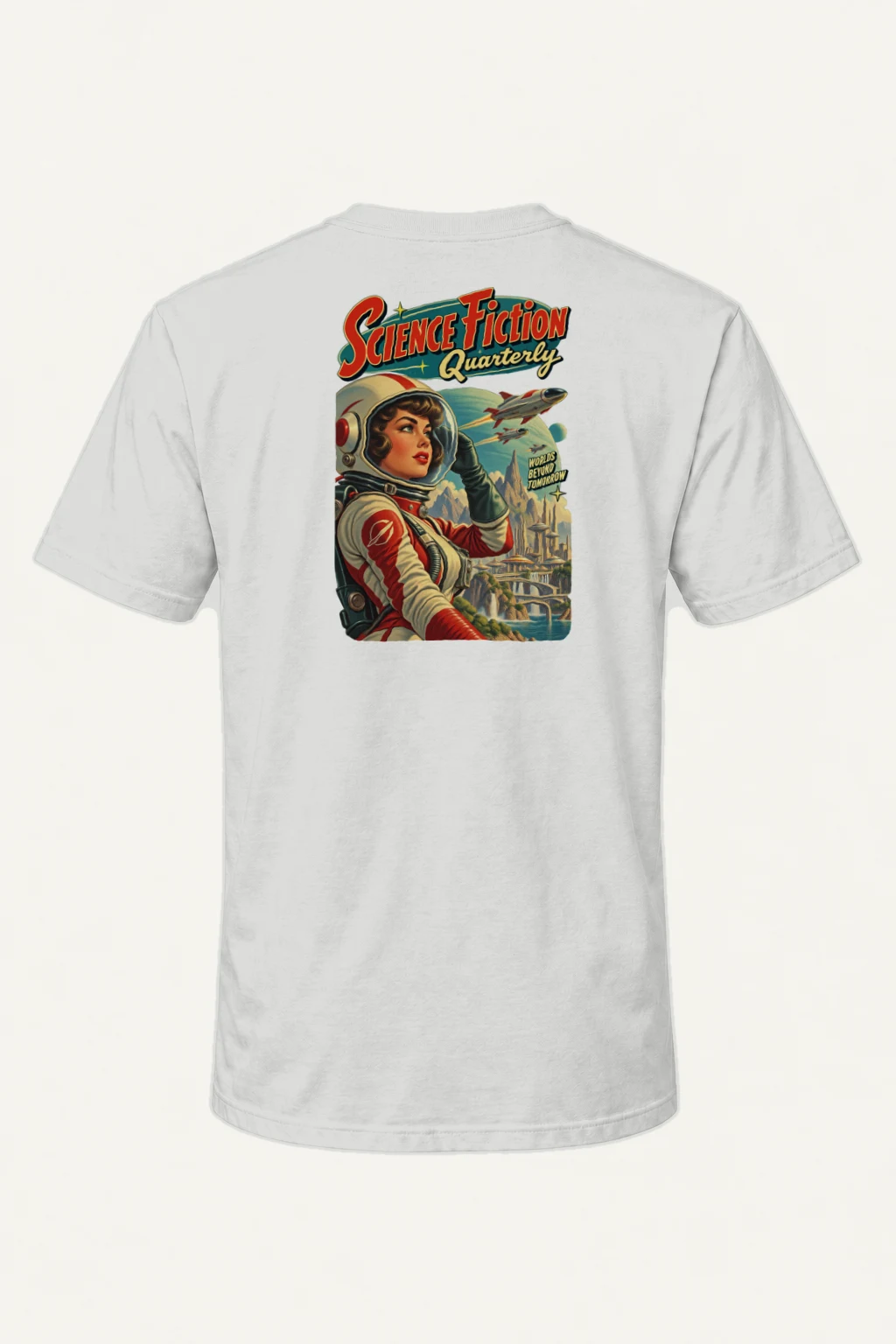 "Worlds Beyond Tomorrow" Heavyweight Unisex Crewneck T-shirt | Gildan 5000