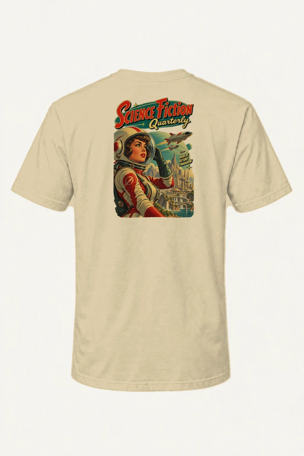 "Worlds Beyond Tomorrow" Heavyweight Unisex Crewneck T-shirt | Gildan 5000