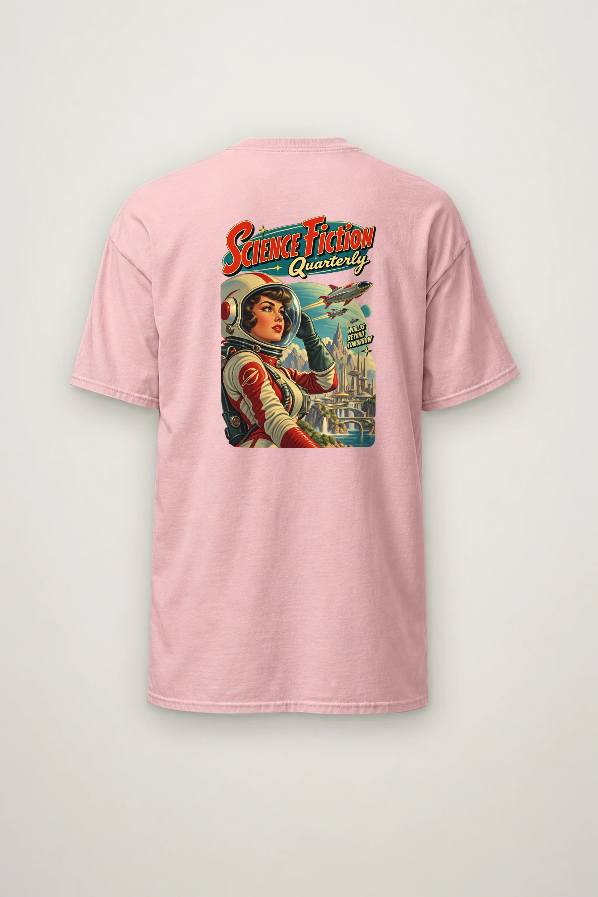 "Worlds Beyond Tomorrow" Heavyweight Unisex Crewneck T-shirt