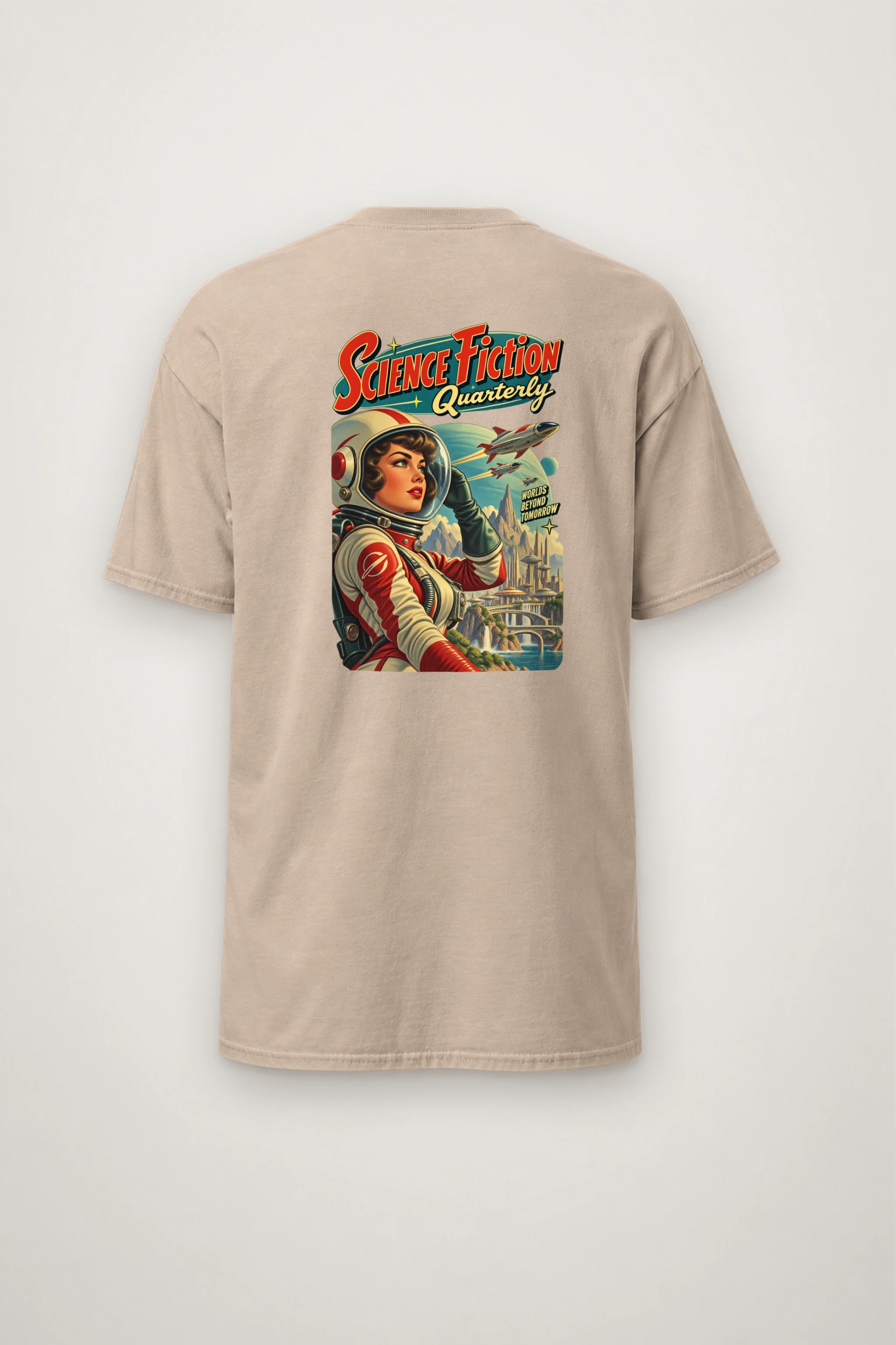 "Worlds Beyond Tomorrow" Heavyweight Unisex Crewneck T-shirt