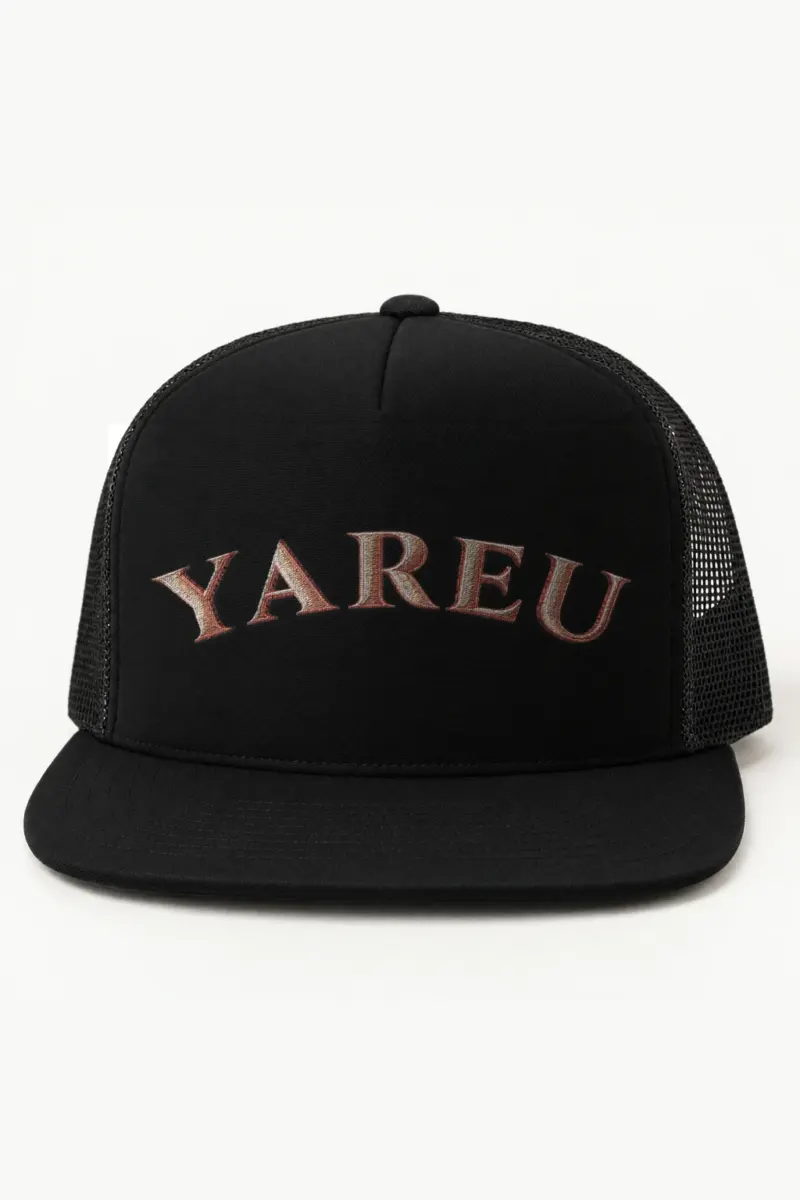 "Yareu Lettermark" 5 Panel Trucker Cap · Embroidered