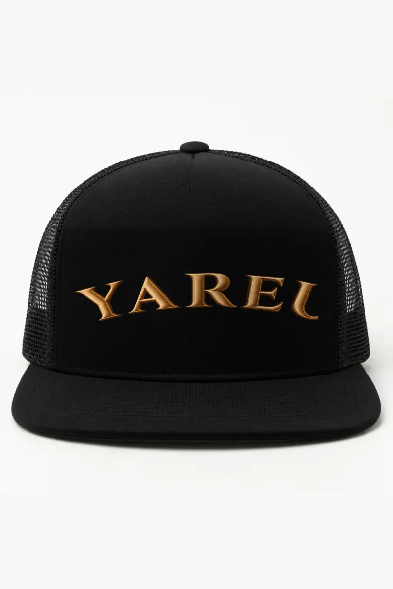"Yareu Lettermark" 5 Panel Trucker Cap · Embroidered