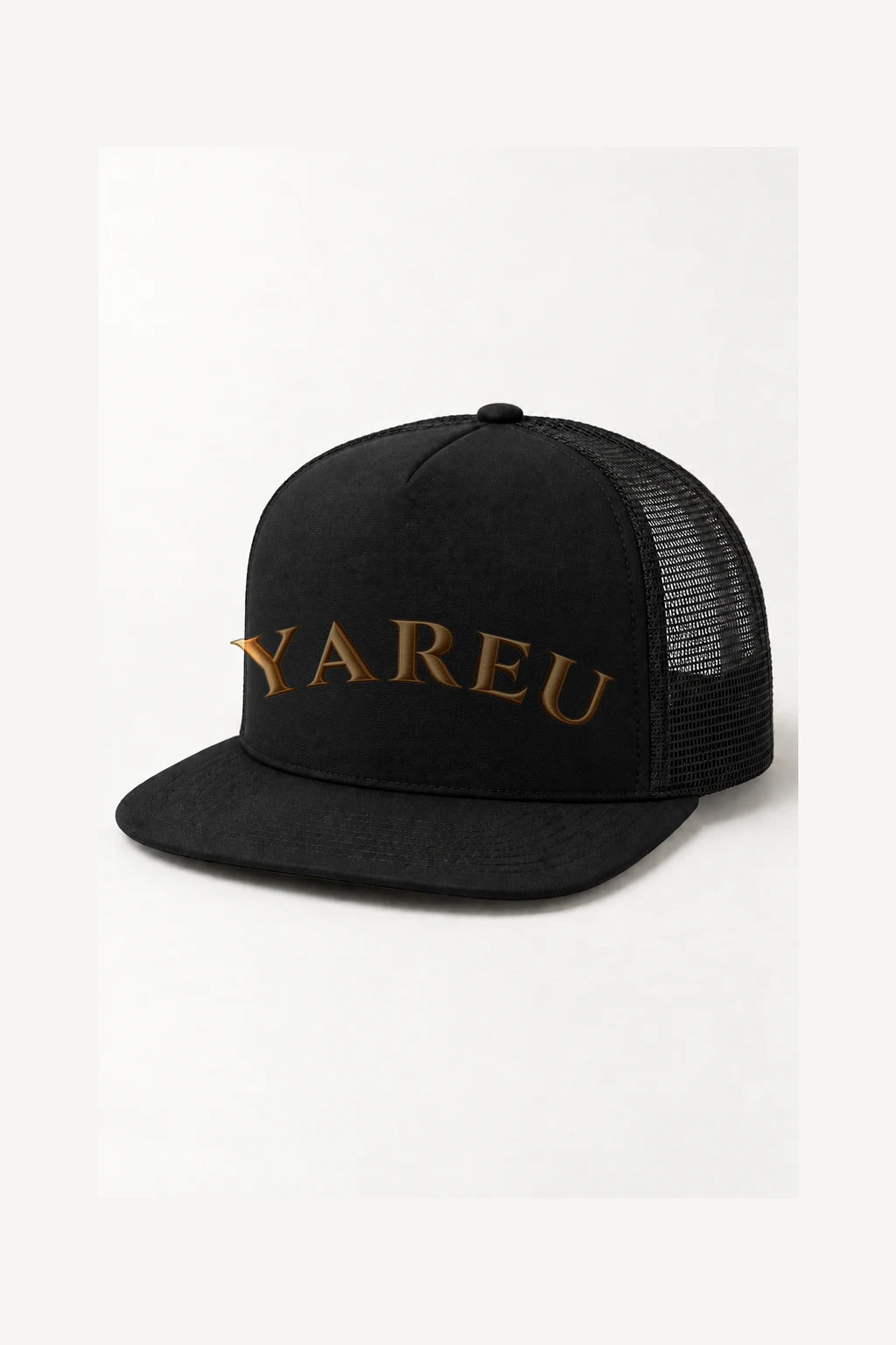 "Yareu Lettermark" 5 Panel Trucker Cap | Yupoong 6006