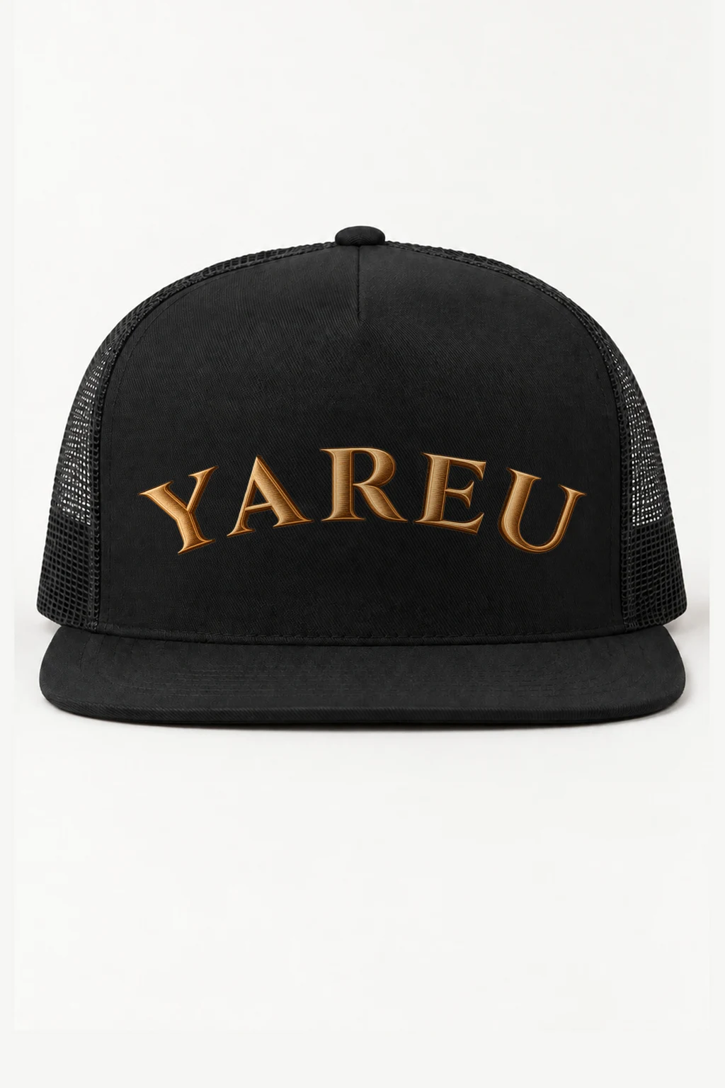 "Yareu Lettermark" 5 Panel Trucker Cap | Yupoong 6006
