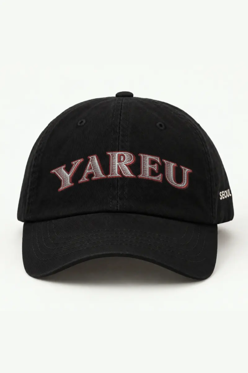 "Yareu Varsity Arch" Classic Dad Hat · Embroidered — black/cap-front