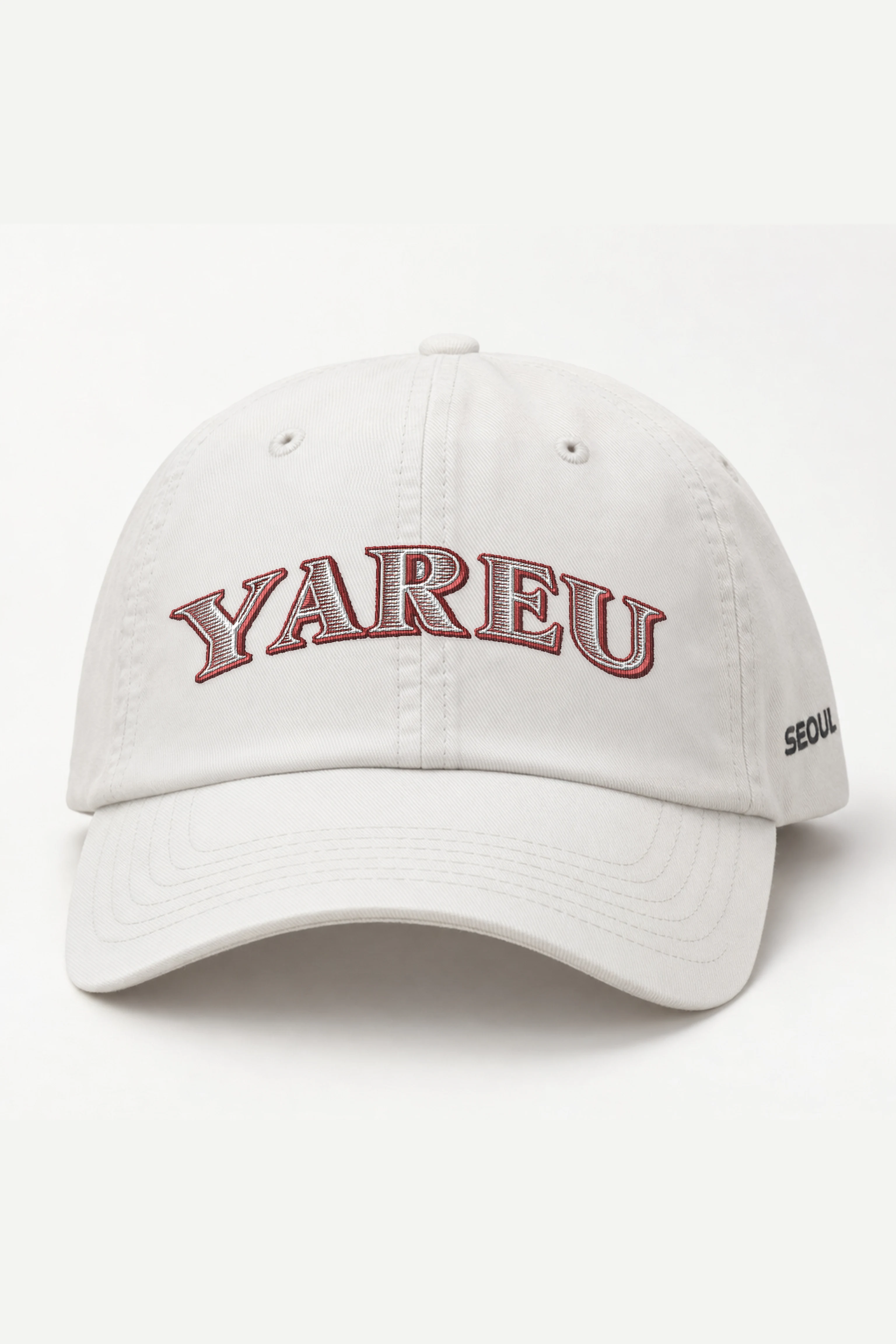 "Yareu Varsity Arch" Classic Dad Hat · Embroidered — white/cap-front