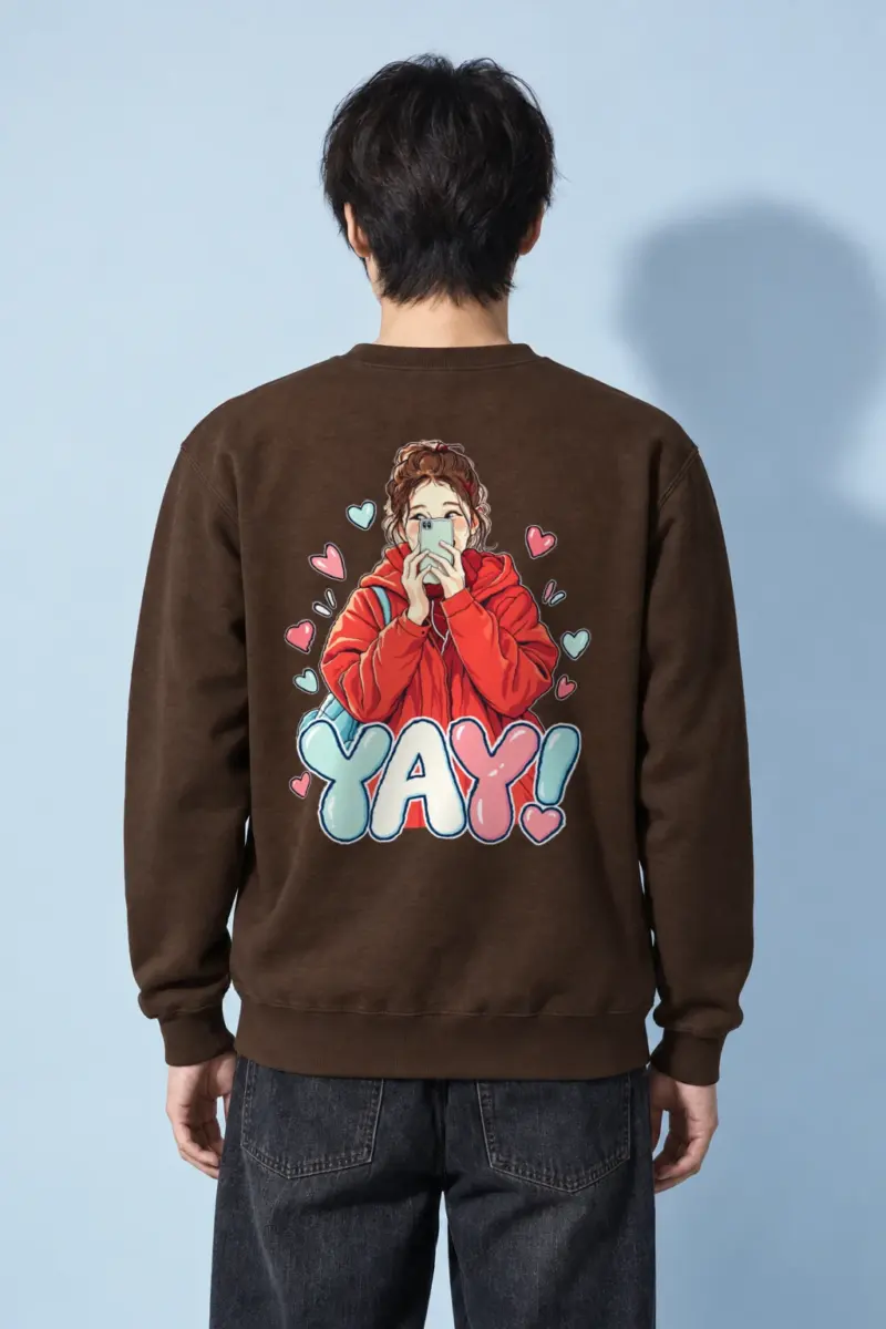 "YAY Selfie Girl" Heavy Blend Unisex Crewneck Sweatshirt | Gildan 18000