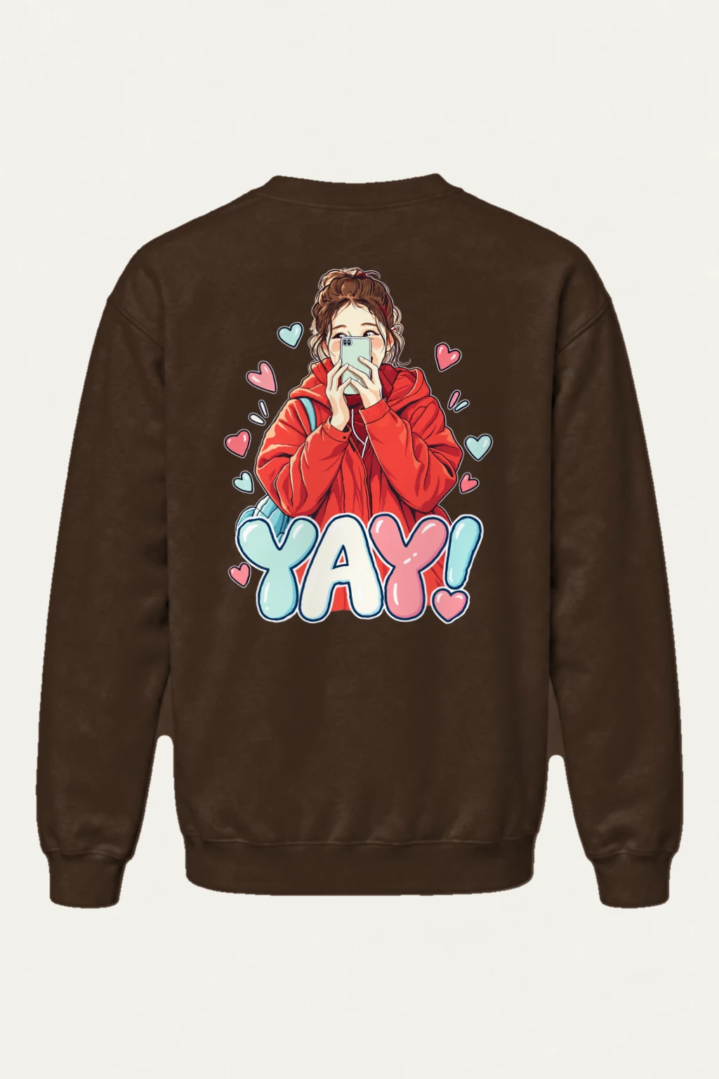 "YAY Selfie Girl" Heavy Blend Unisex Crewneck Sweatshirt | Gildan 18000