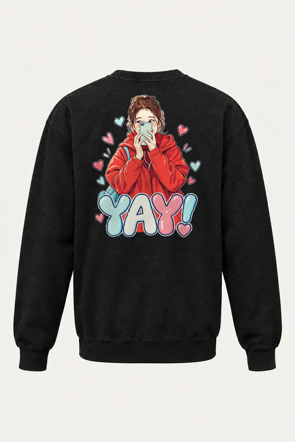 "YAY Selfie Girl" Heavy Blend Unisex Crewneck Sweatshirt | Gildan 18000