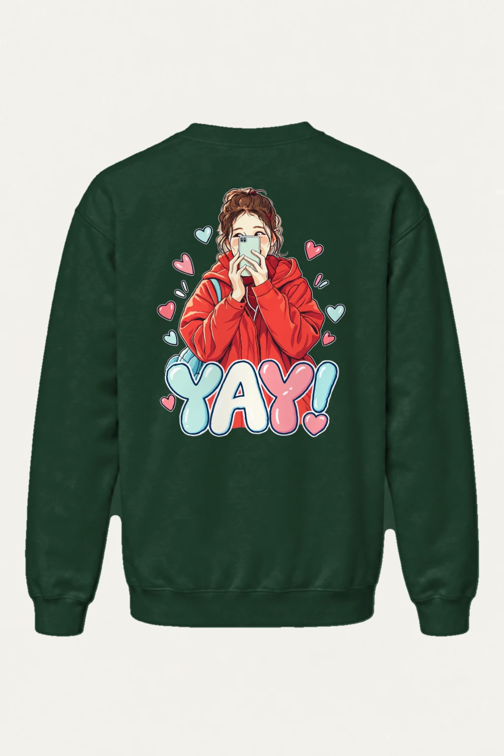 "YAY Selfie Girl" Heavy Blend Unisex Crewneck Sweatshirt | Gildan 18000