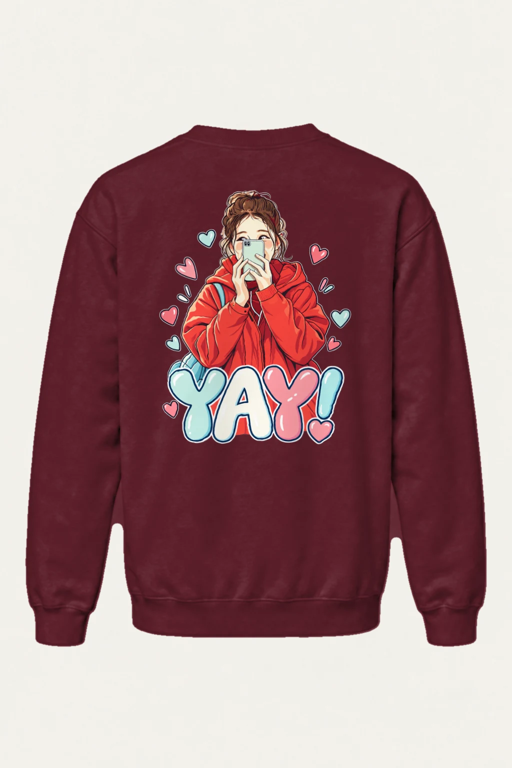 "YAY Selfie Girl" Heavy Blend Unisex Crewneck Sweatshirt | Gildan 18000
