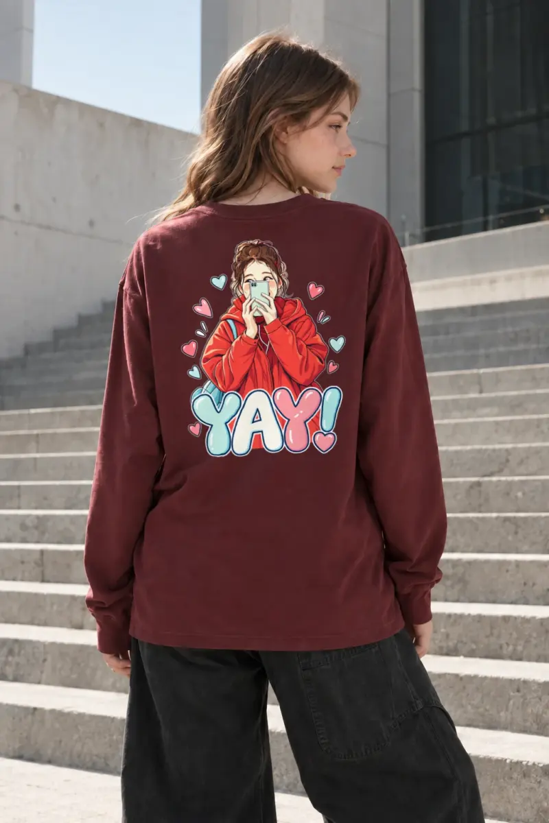 "Yay Selfie Girl" Unisex Longsleeve T-shirt | Gildan 2400