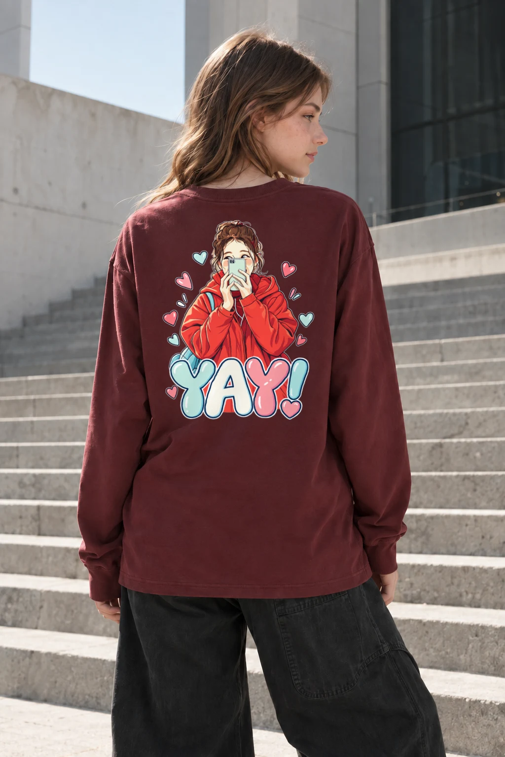 "Yay Selfie Girl" Unisex Longsleeve T-shirt | Gildan 2400