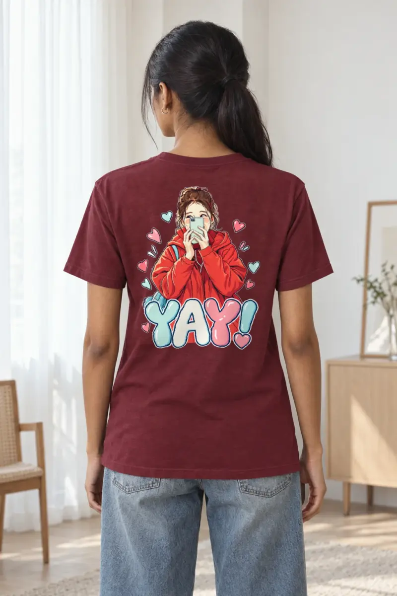 "Yay Selfie" Heavyweight Unisex Crewneck T-shirt | Gildan 5000