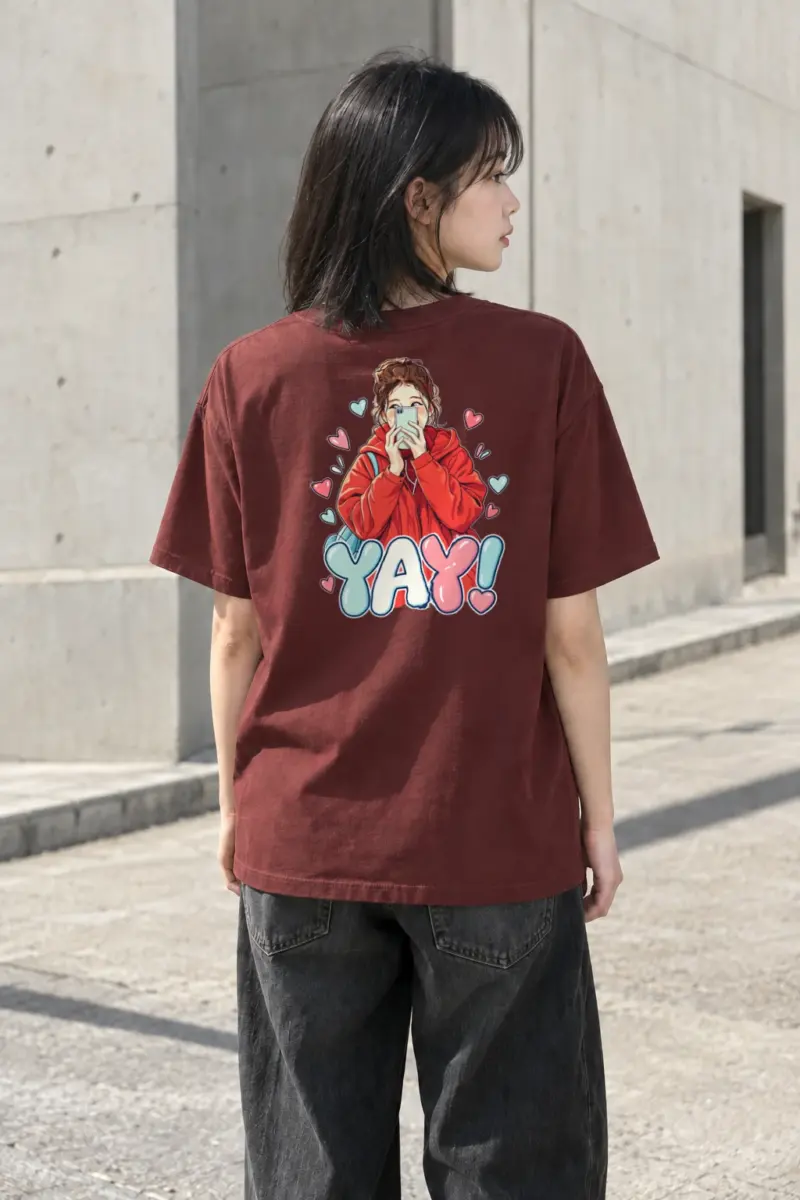 "Yay Selfie" Heavyweight Unisex Crewneck T-shirt | Gildan 5000