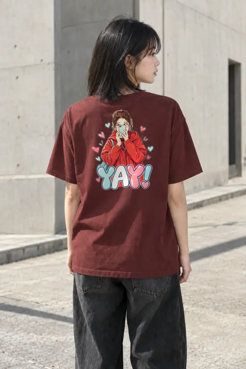 "Yay Selfie" Heavyweight Unisex Crewneck T-shirt | Gildan 5000