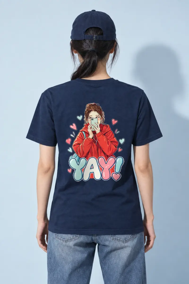 "Yay Selfie" Heavyweight Unisex Crewneck T-shirt